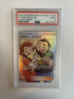 Pokemon Fan Club (Full Art) 155/156 Sm-Ultra Prism Holo PSA 9 - Image 1