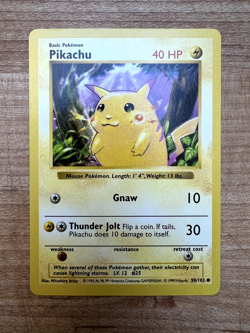 Pikachu (Red Cheeks) 058/102 Pokemon TCG Shadowless Base Set - NM - Image 1