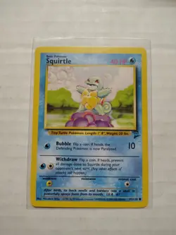 SQUIRTLE 93/130 - VINTAGE WOTC Pokemon Card - BASE SET 2 - - Image 1