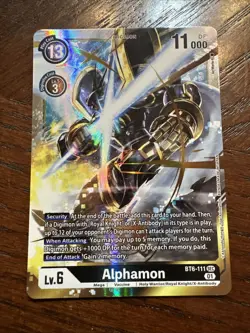 Alphamon BT6-111 Digimon TCG Foil Card Mint Condition - Image 1