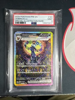 Pokemon Umbreon EX TCG Prismatic Evolutions Holo Card 161/131 PSA 9 - Image 1