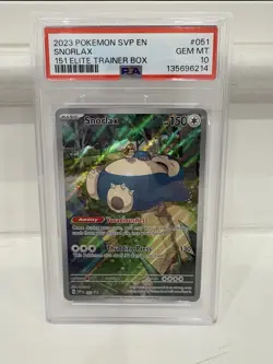 Pokemon 2023 Snorlax #051 SV Promo Holo PSA 10 Scarlet & Violet English Card - Image 1
