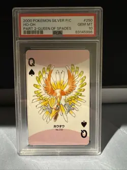 2000 POKEMON SILVER VERSION PART 2 PLAYING CARDS QUEEN OF SPADES HO-OH PSA 10 - Image 1