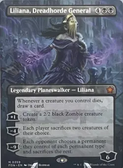 MTG Foundations - Liliana, Dreadhorde General - Borderless Regular -Mythic 0359 - Image 1