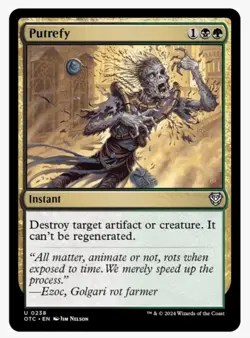 Putrefy | OTC | Golgari EDH Staple | Instant Speed Removal | MTG | NEW | NM+ - Image 1