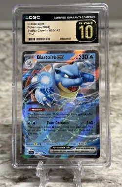 Blastoise EX 030/142 Stellar Crown CGC PRISTINE 10 Double Rare Pokemon Card 💦 - Image 1