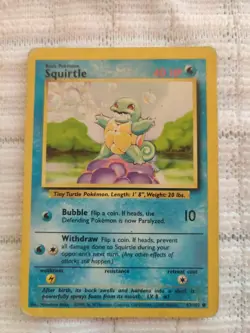 Squirtle 63/102 Pokemon Base Set Unlimited Common - Image 1