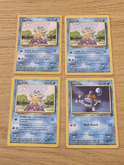 Lot of 4 Vintage 1999-2002 Pokemon TCG Squirtle Base Set 63/102 Legendary LP-MP - Image 1