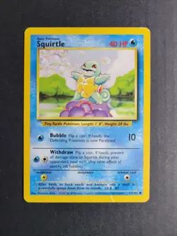 Squirtle 63/102 Pokemon TCG Base Set Unlimited Regular Common MP - Image 2