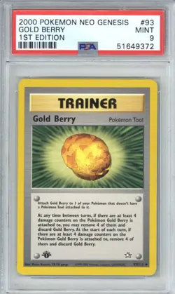 2000 Pokemon Neo Genesis 1st Edition 93 Gold Berry PSA 9 - Image 1