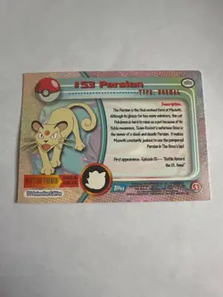 Topps Pokemon Persian #53 TV Animation Edition Non Holo Green Logo 1999 NM - Image 2