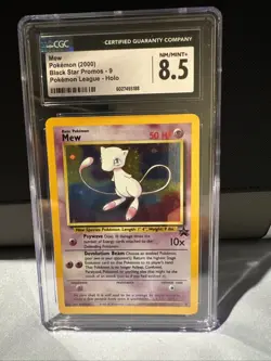 2000 POKEMON PROMO BLACK STAR POKEMON LEAGUE #9 MEW-HOLO CGC 8.5 NM/MINT+ - Image 1