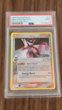PSA 9 2005 POKEMON EX DELTA SPECIES MEWTWO- REV HOLO #12 - Image 1