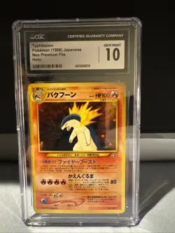 Cgc 10 2000 Typhlosion Holo 157 Neo Genesis Premium File Pokemon Japanese Mint - Image 1