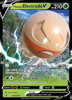 Pokemon Hisuian Electrode V (SWSH294/322) SWSH Black Star Promos LP HOLO - Image 1