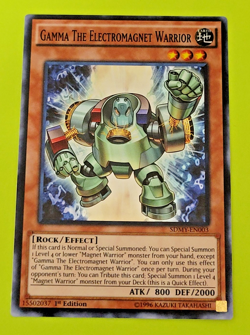 Yu-Gi-Oh Gamma the Electromagnet Warrior 1st Edition Super Rare SDMY-EN003 Nm - Image 1