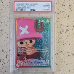 Bandai 2024 One Piece Two Legends Tony Tony.Chopper OP08-001 Leader Foil PSA 10 - Image 1