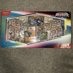 Pokemon TCG: Prismatic Evo Lucario Tyranitar Ex Premium Collection Sealed Box - Image 1