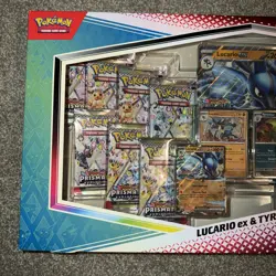 Pokemon TCG: Prismatic Evo Lucario Tyranitar Ex Premium Collection Sealed Box - Image 2