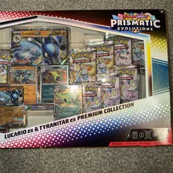 Pokemon TCG: Prismatic Evo Lucario Tyranitar Ex Premium Collection Sealed Box - Image 3