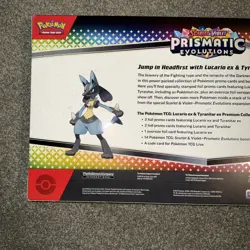 Pokemon TCG: Prismatic Evo Lucario Tyranitar Ex Premium Collection Sealed Box - Image 5
