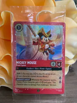 Disney Lorcana ~ Sealed Mickey Mouse - Pirate Captain Foil Promo 18/P2 - Image 1
