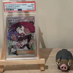 Jessie and James 68/68 Hidden Fates PSA 10 Gem Mint Full Art Pokemon Card - Image 1