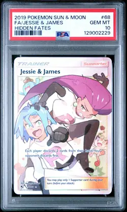 Jessie and James Full Art 68/68 Card -PSA 10 GEM MINT 2019 Pokemon Hidden Fates - Image 1