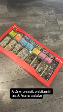 Pokemon TCG Prismatic Evolutions Mini Tin Costco Bundle X8 Tins NEW/SEALED - Image 1