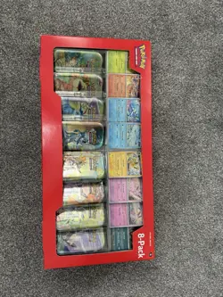 X5 Pokemon TCG Prismatic Evolutions Mini Tin Costco Bundle X8 Tins Sealed New - Image 2
