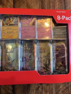Pokemon TCG Prismatic Evolutions Mini Tin Costco Bundle X8 Tins Brand New SEALED - Image 4