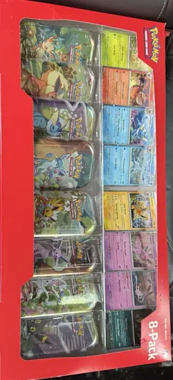 Pokemon TCG Prismatic Evolutions Mini Tin Costco Bundle X8 Tins Brand New SEALED - Image 1