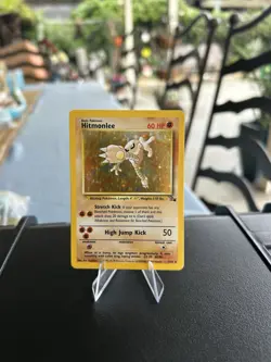 Pokemon TCG Hitmonlee 1999 Fossil Holo Card 7/62 Unlimited Holo Rare MP - Image 1