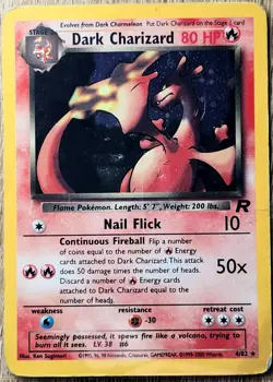 Pokemon TCG Dark Charizard Holo Rare Team Rocket 4/82 Card - Image 1