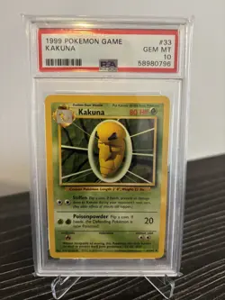 Pokemon Kakuna Base Set Unlimited #33 PSA 10 Gem Mint - Image 1