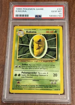 Pokemon Kakuna Base Set Unlimited #33 PSA 10 Gem Mint - Image 1