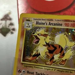 Pokemon TCG Blaine's Arcanine Holo Rare Card Gym Challenge 1/132 Swirl HP - Image 4