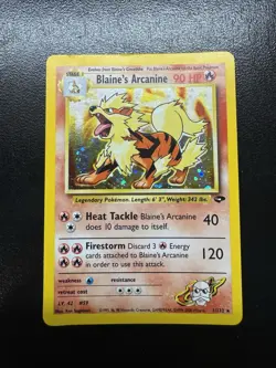 Pokemon TCG Blaine's Arcanine Gym Challenge 1/132 Holo Unlimited Rare HP - Image 1