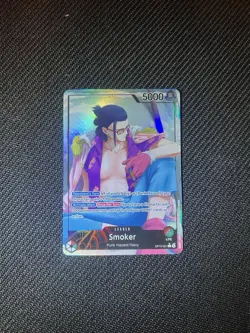 One Piece CCG Smoker OP10-001 Parallel Leader Alt Art English NM Foil TCG Card - Image 1