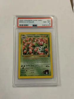 2000 Pokemon Gym Challenge Erika's Ivysaur #41 Unlimited PSA 8 - Image 1