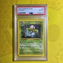 1999 POKEMON BASE SET UNLIMITED #30 IVYSAUR PSA 8 - Image 1