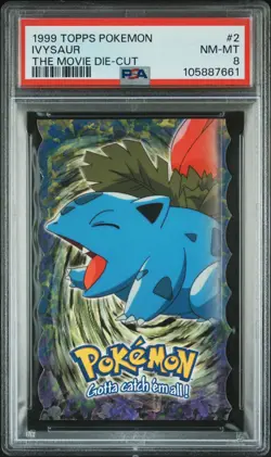 1999 TOPPS POKEMON THE MOVIE DIE-CUT #2 IVYSAUR PSA 8 - Image 1
