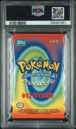 1999 TOPPS POKEMON THE MOVIE DIE-CUT #2 IVYSAUR PSA 8 - Image 2