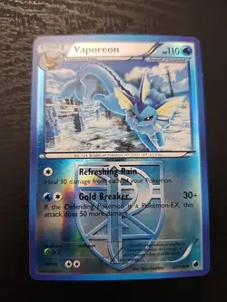 Pokemon TCG Vaporeon Reverse Holo Plasma Freeze 20/116 Uncommon LP - Image 2