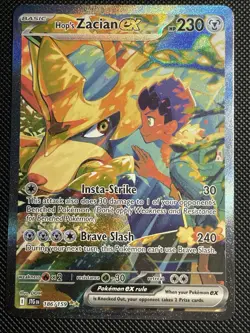 Pokemon TCG Hop's Zacian EX Card 186/159 Journey Together Sir Mint - Image 1