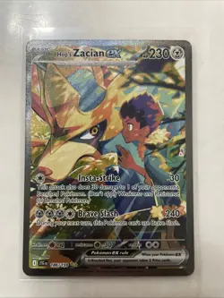Pokemon TCG Hop's Zacian EX Card 186/159 Journey Together Sir Mint - Image 1