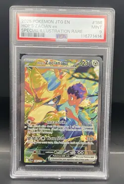 Pokemon TCG Hop's Zacian EX Sir 186/159 Journey Together PSA 9 - Image 1