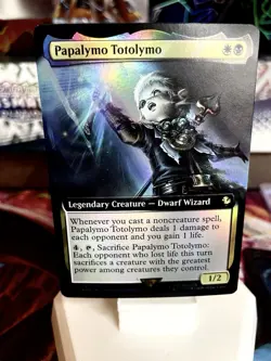 Magic: The Gathering Papalymo Totolymo Commander Rare Foil Extended Art White B. - Image 1