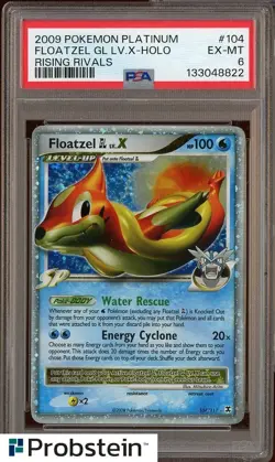 2009 Pokemon Platinum Rising Rivals #104 Floatzel GL LV.X Holo PSA 6 EX-MT - Image 1