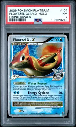 2009 POKEMON PLATINUM RISING RIVALS #104 FLOATZEL GL LV.X-HOLO PSA 7 - Image 1